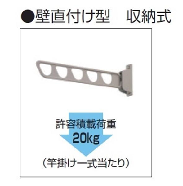 三協アルミ 竿掛け 壁直付け型 収納式 ロング 2本入り SAKA-