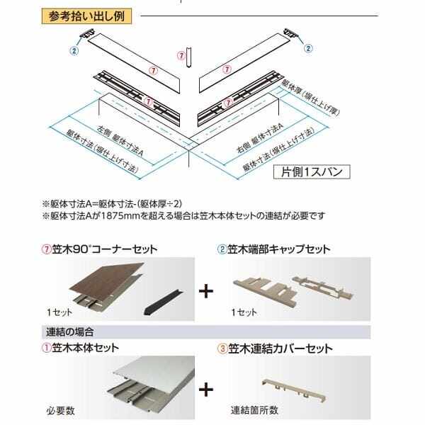 タカショー エバーアートウッド笠木 スリムライン オプション 笠木90