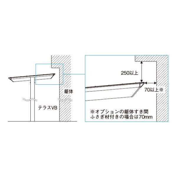 リクシル テラスVB 単体セット 標準柱 W31×D19 一般ポリカ クリアマット