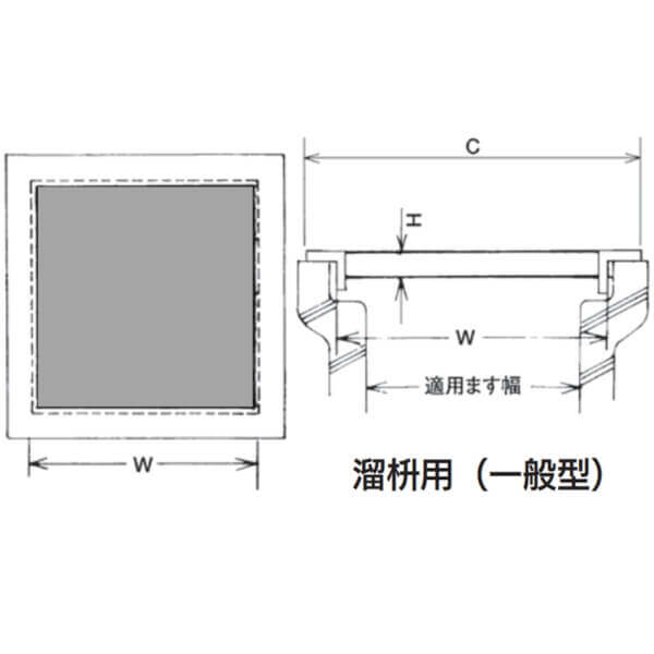 【個人宅・現場配送不可】【法人様限定商品】法山本店 落ち葉落下防止型 つば付溜ますぶた用グレーチング 溜枡用（一般型） 鋼板製 適用ます幅300ｍｍ  HGME-30-19