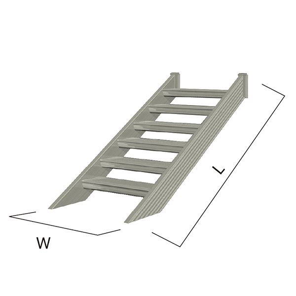 森田アルミ工業 STAIRS ステアーズ 階段本体 階段長さ L4500mm 階段幅 W800mm ステップ枚数 14枚 角度調節範囲  43.5°～64.5° 踏板の耐荷重 150kg SB4508T0 ブロンズ