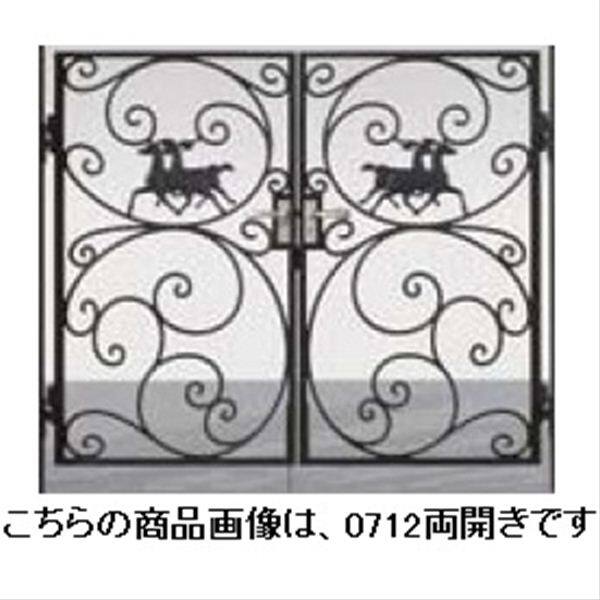 リクシル 新日軽 ディズニー門扉 角門柱式 プリンセスA型（馬） 0712 両開き ブラック