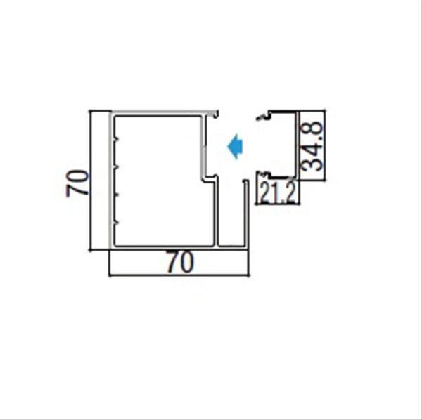 リクシル デザイナーズパーツ 柱材 70×70横張り用 L=2350 アルミ形材