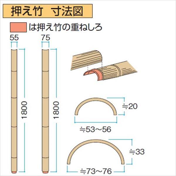 フローラル タカショー 人工竹垣材料 アル銘竹 丸柱（リブ付） 80径