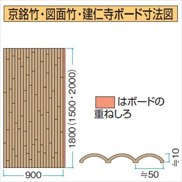 タカショー eco-バンブーユニット 建仁寺垣 H1500 パネル (片面) ＊柱