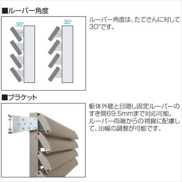 三協アルミ　【受注生産】目隠し固定ルーバー　アイフェード2　幅1706mm×高さ579mm　目隠しタイプ 