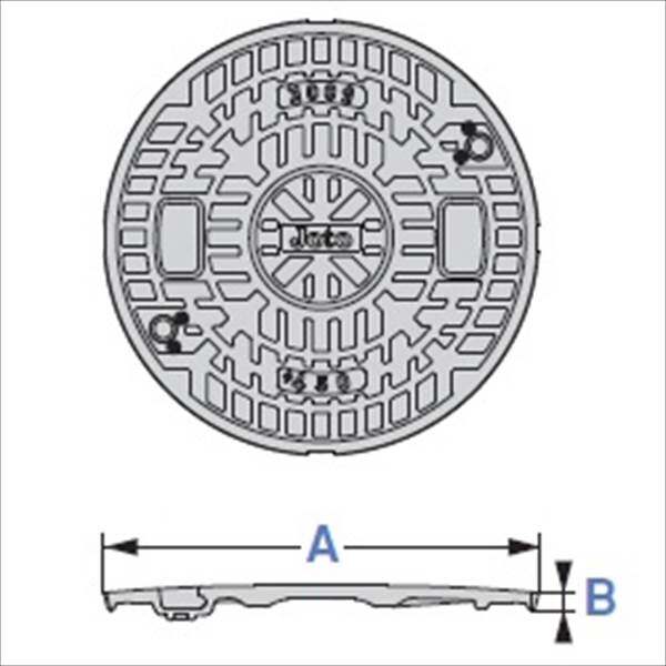 城東テクノ 耐圧マンホールカバー (T-2) 300型 JT2-300CW 5枚入 『外構