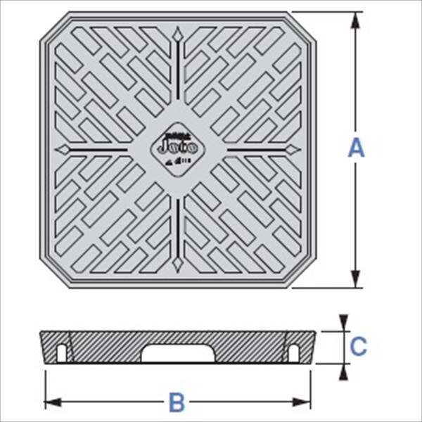 城東テクノ 格子蓋 327×327mm JK-300S 4枚入 『外構DIY部品』