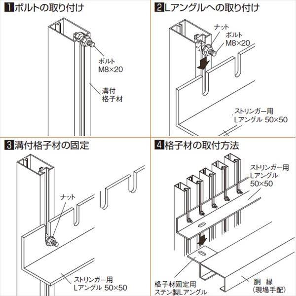 タカショー エバーアートウッド ストリンガー部材 溝付格子材（標準