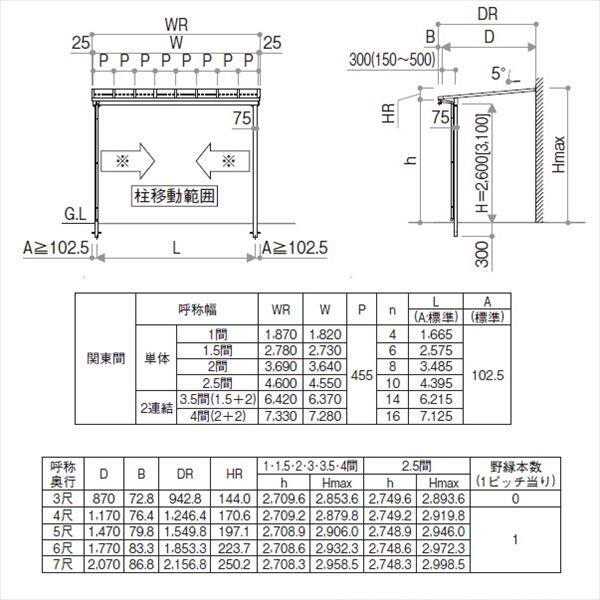 YKK サザンテラス フレームタイプ 関東間 1500N／ｍ2 2間×3尺 熱線遮断