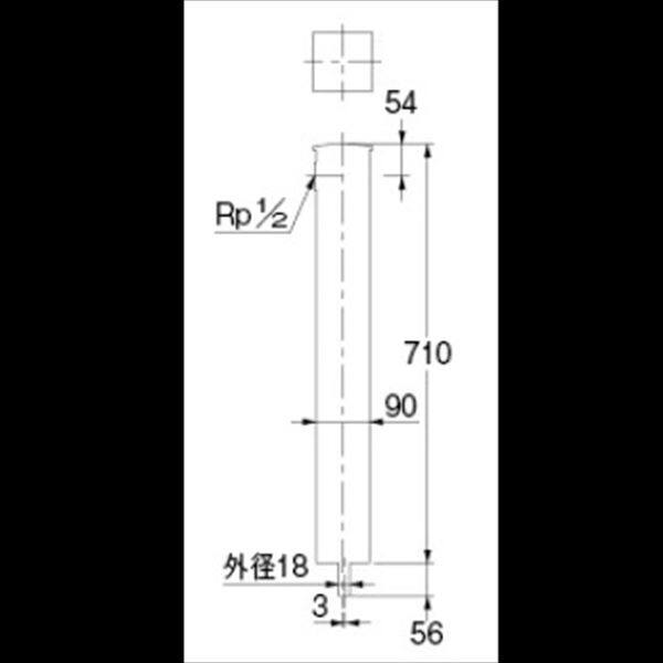 カクダイ 信楽焼陶器 水栓柱・パン 角形水栓柱 624-196 『水栓柱・