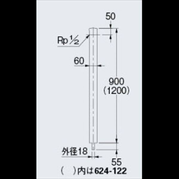 カクダイ 水栓柱（ステンレス） ステンレス水栓柱 （60角） 624-121 『水栓柱・