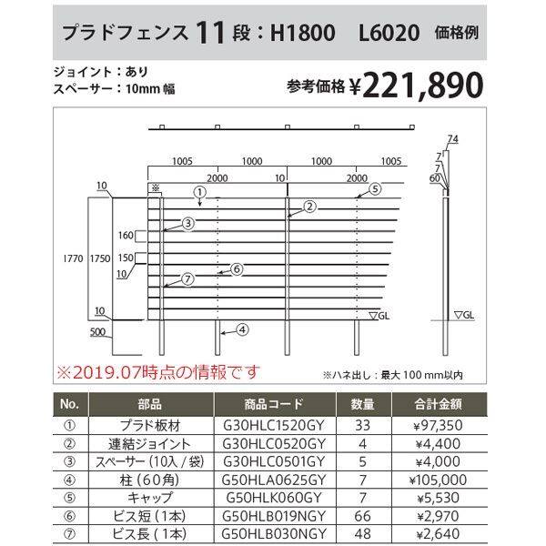 グローベン フェンス プラドワン コミコミセット ジョイントあり仕様