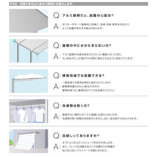 リクシル テラスSC 2.0間×7尺 標準柱 躯体すき間ふさぎ材付きセット 『独立テラス アルミ屋根』 木調色