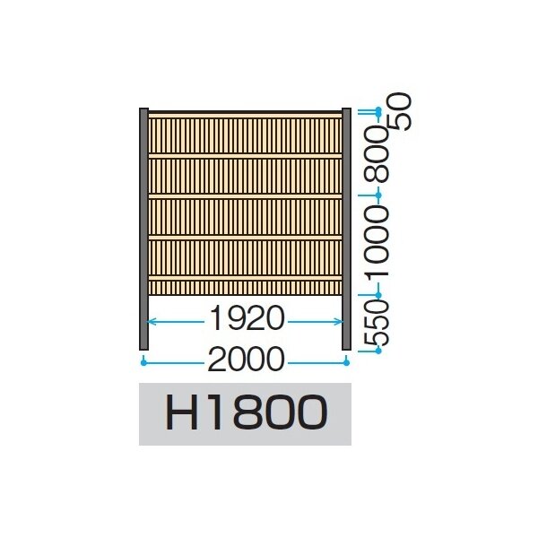 タカショー e-バンブーユニット 建仁寺垣 H1800 パネル (両面) ＊柱は