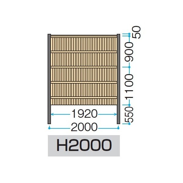 タカショー e-バンブーユニット 建仁寺垣 H2000 パネル (両面) ＊柱は