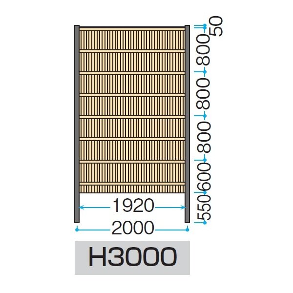 タカショー e-バンブーユニット 建仁寺垣 H3000 パネル (片面) ＊柱は