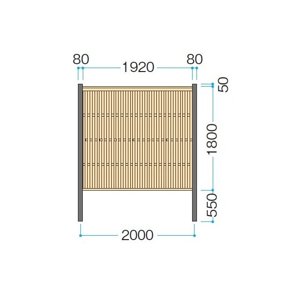 タカショー e-バンブーユニット 大津垣 H1800 パネル ＊柱は別売です
