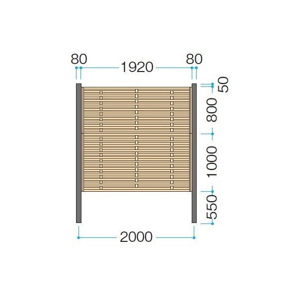 タカショー e-バンブーユニット 横大津垣 H1800 パネル ＊柱は別売です
