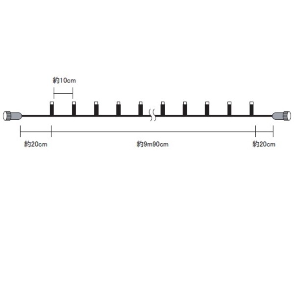 コロナ産業 LEDストレートコード100球（ブラックコード）/連結専用
