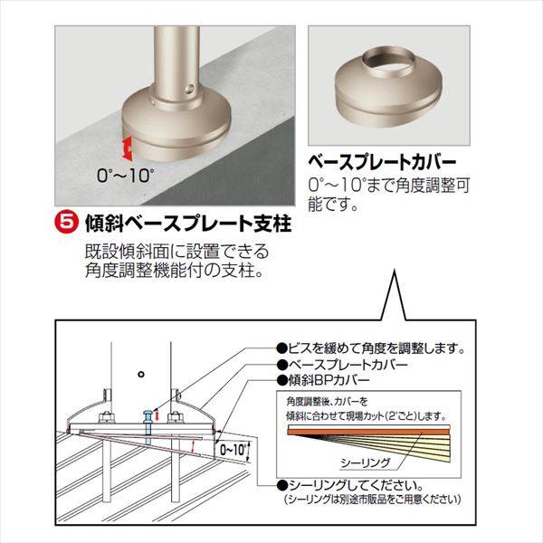 四国化成　手すり　セイフティビーム　SU型　標準タイプ　手すり1段　ベースプレート式　傾斜　支柱A　SJ-BKAA08SC　（1本入）