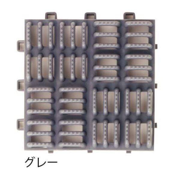 ミヅシマ工業 クロスラインマットエース 本体 150×150×30ｍｍ 1ケース（120ピース入） グレー ＃420-0310 グレー - 1