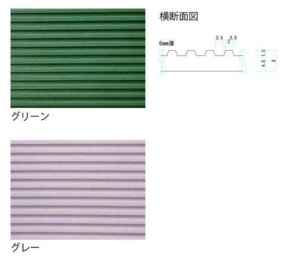 ミヅシマ工業 筋入りゴム長マット 本体 ＃62 1.2m×10m×6mm 1