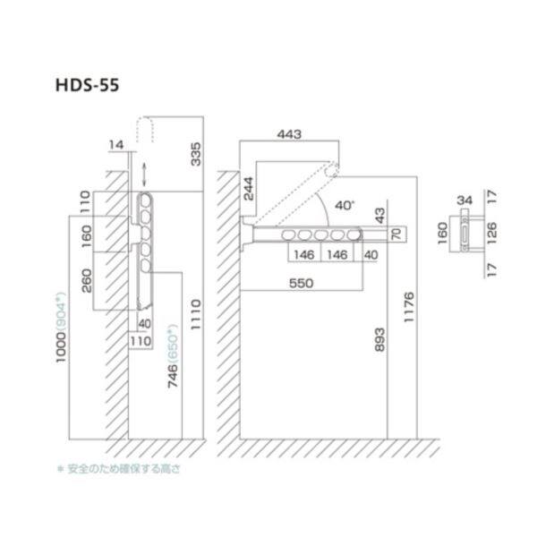 川口技研 ホスクリーン 腰壁用ホスクリーン HDS-55型 ＊2本入り ＃HDS-55-