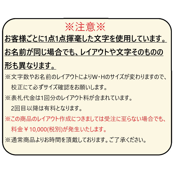 オンリーワン Fudemoji アルファベットバー無し Sサイズ HS1-FMS-SN 『表札 サイン 戸建て』