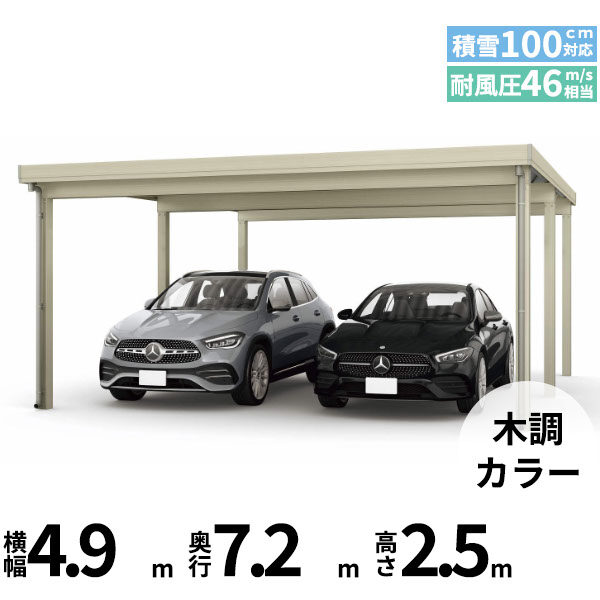 全国配送 YKK YKKAP ジーポート Pro 3000タイプ カーポート 2台用 横材なし