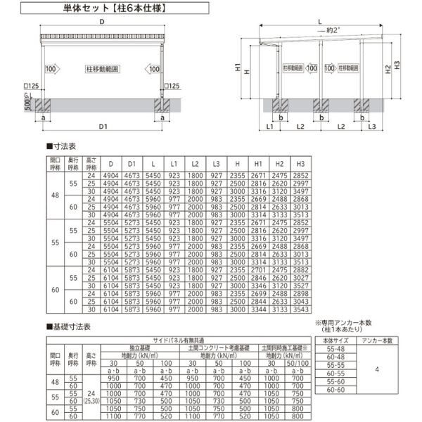 全国配送 YKK YKKAP ジーポート Pro 4500タイプ カーポート 2台用 横材なし