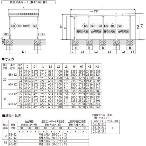 全国配送 YKK YKKAP ジーポート Pro 6000タイプ カーポート 1台用 横材なし