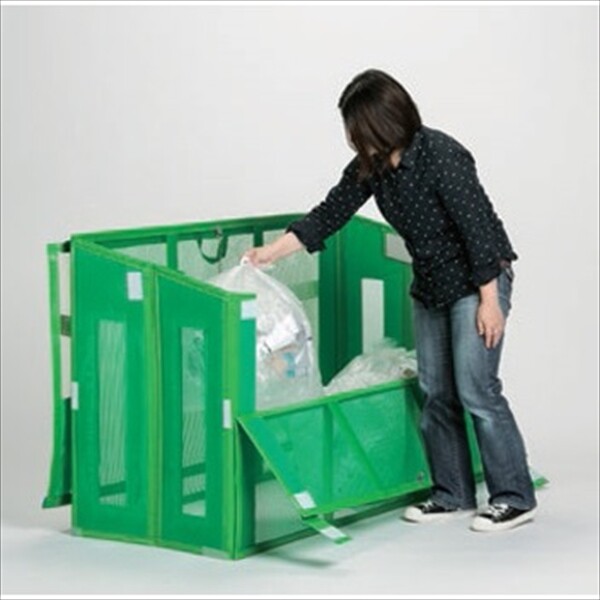 テラモト 自立ゴミ枠 折りたたみ式 緑 DS-261-115-1 1500×600×880ｍｍ