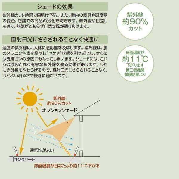 タカショー ポーチテラス オプションアイテム シンプルシェード 1.5間