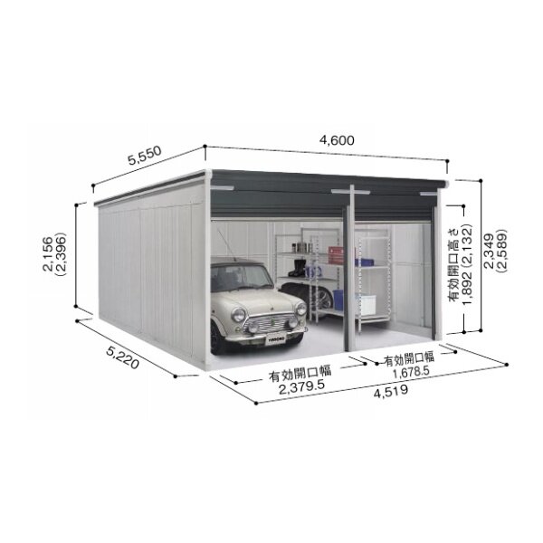 幅で選ぶ 幅4,000～4,999mm 車庫が安い！材料のみの後付けDIYガレージを激安価格の通販で | キロ本店