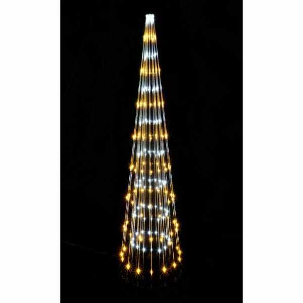 友愛玩具 LEDダブルコーンツリー 225cm(ゴールドホワイト) WG-1320GW 『クリスマス 屋外 LED イルミネーション ライト』
