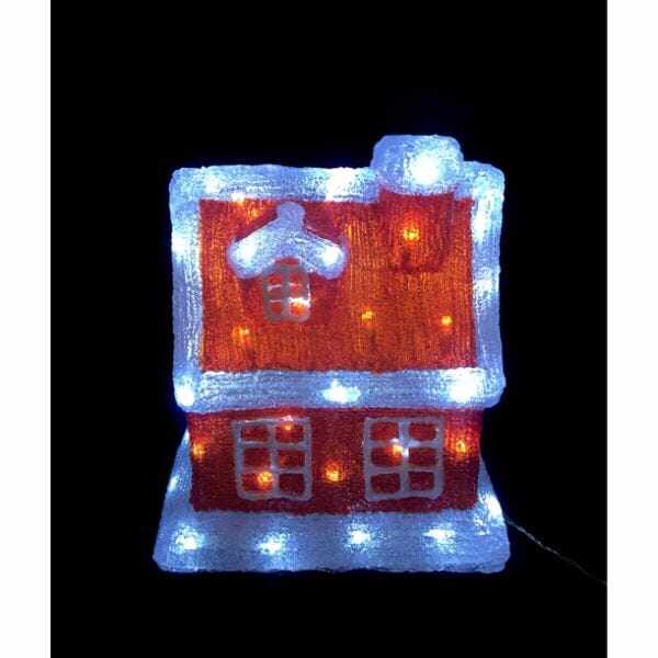 友愛玩具 LEDクリスタルモチーフイルミネーション LEDクリスタルレッドハウス WG-9322 『クリスマス 屋外 LED イルミネーション