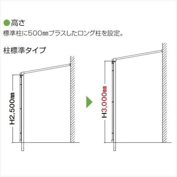 YKK テラス屋根 独立納まり ソラリア 2間×2尺 柱標準タイプ 関東間