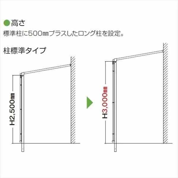 YKK テラス屋根 独立納まり ソラリア 1.5間×10尺 柱標準タイプ 関東間